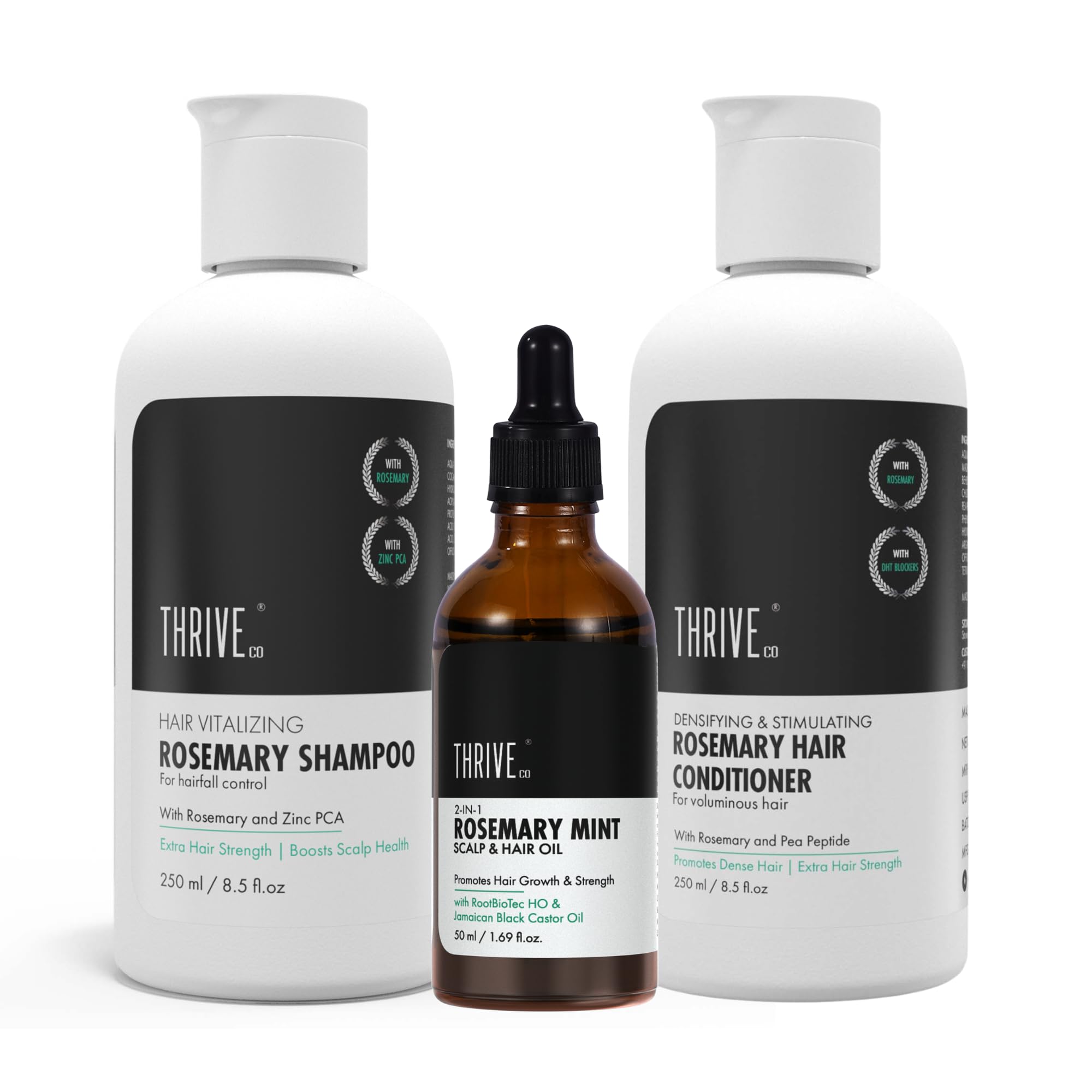 ThriveCo Rosemary Hair Essentials Kit: Shampoo (250 ml), Conditioner (250 ml) & Rosemary Mint Hair Oil (50 ml)-image-8