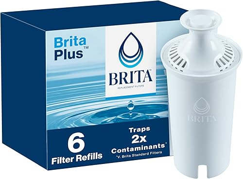 Brita Filtro de agua Plus, sin BPA, filtro de repuesto de alta densidad para jarras y dispensadores, reduce 2 contaminantes*, dura dos meses o 40