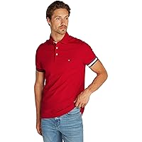 Tommy Hilfiger Uomo Maglietta Polo Maniche Corte Flag Cuff Slim Fit