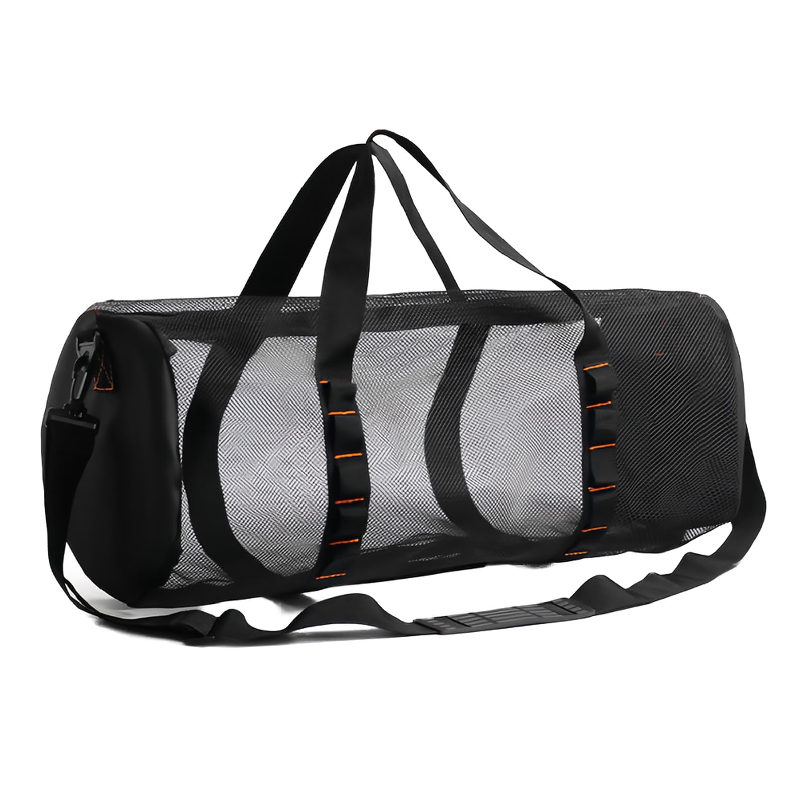 ReignSword Mesh Duffle Bag for Scuba Dive or Snorkel, 22.8 x 10.6 x 10.6 Inches Portable Snorkeling Equipment Carry Bag with Adjustable Shoulder Strap (Black)