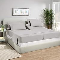 Vista 25 de Sábanas Split Queen para camas ajustables - Cama ajustable Split Queen para colchón ajustable - Juegos de sábanas Split Queen para camas ajustables