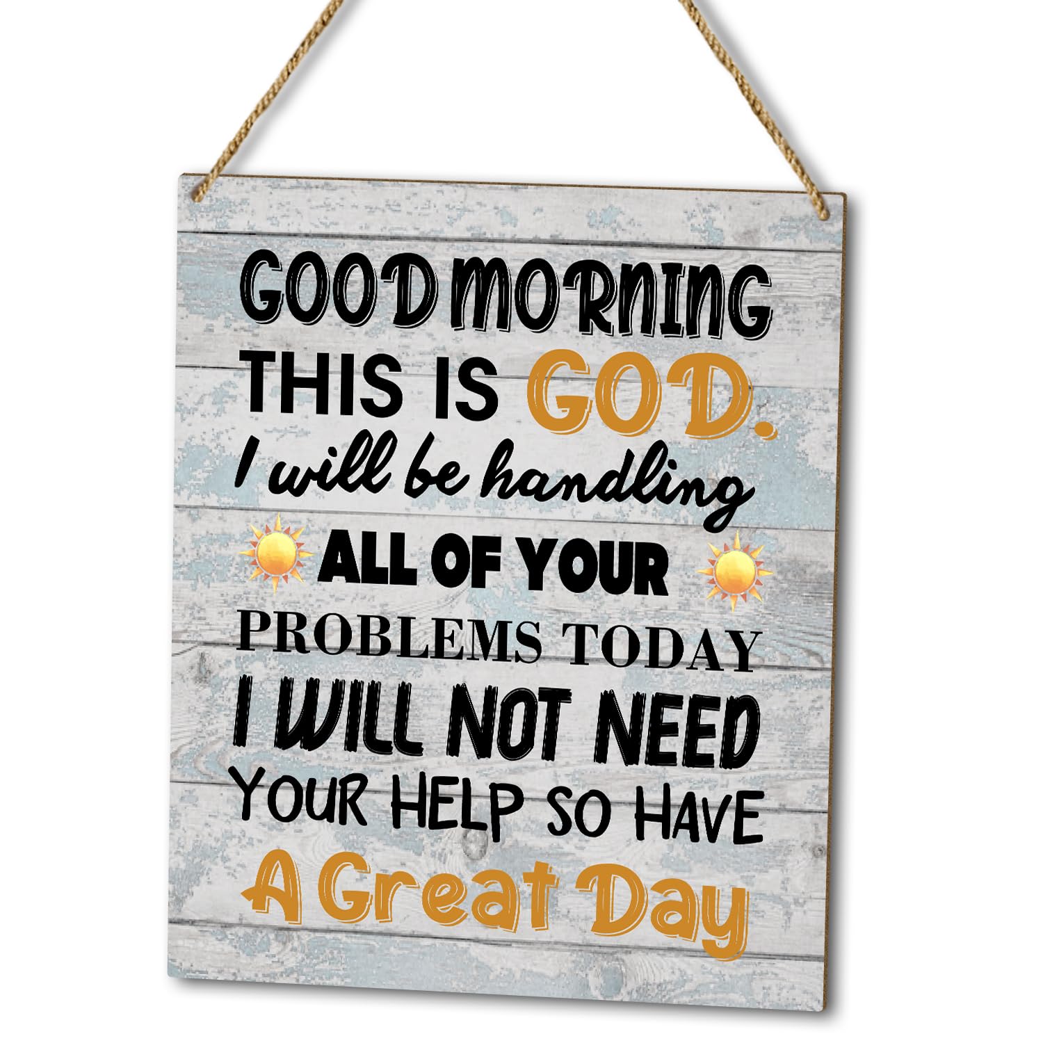 Home Decor Wood Plaque Sign Wall Hanging, Good Morning This is God, Inspirational Christian Office Decor Door Wooden Hanging Sign (1pc), Holiday Art Gift for Farmhouse Bathroom Bedroom Study -11