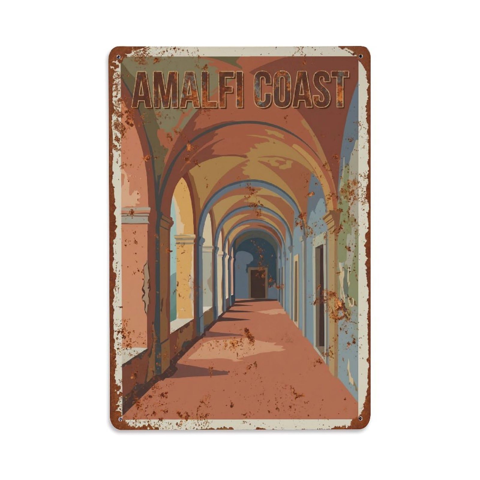 Vintage Travel Corridor Italy Covered Metal Tin Sign