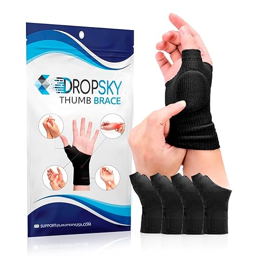 Miniatura 1 de DropSky 4 piezas Soporte de muñeca de gel suave con almohadilla de gel diseño transpirable túnel carpiano artritis pulgar se adapta a ambas manos