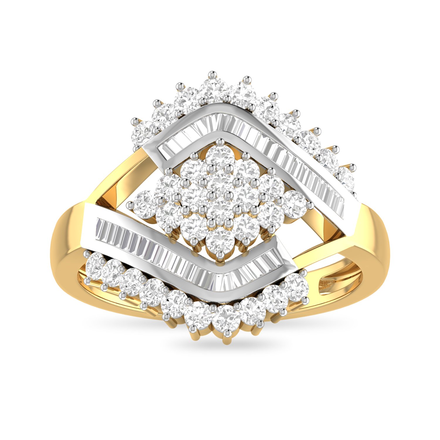 Aucent by PC Jeweller The Genesis 18KT Yellow Gold and Diamond Rings