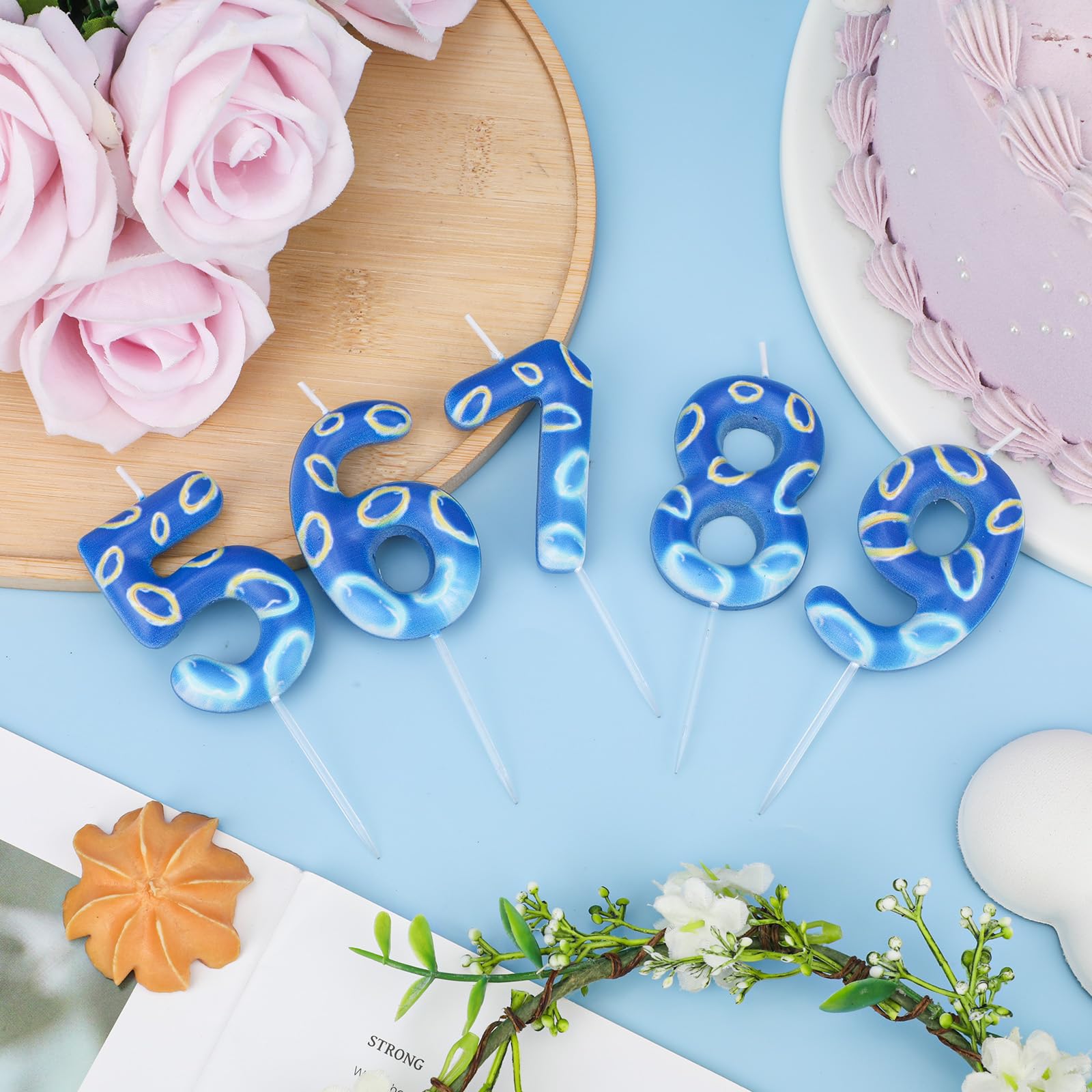 Candele Numero 5 Per Torta Di Compleanno - Tema Anime, Decorazione Feste Per Ragazzi E Ragazze, Alte 6 Cm, Qualità Senza Fumo - 6