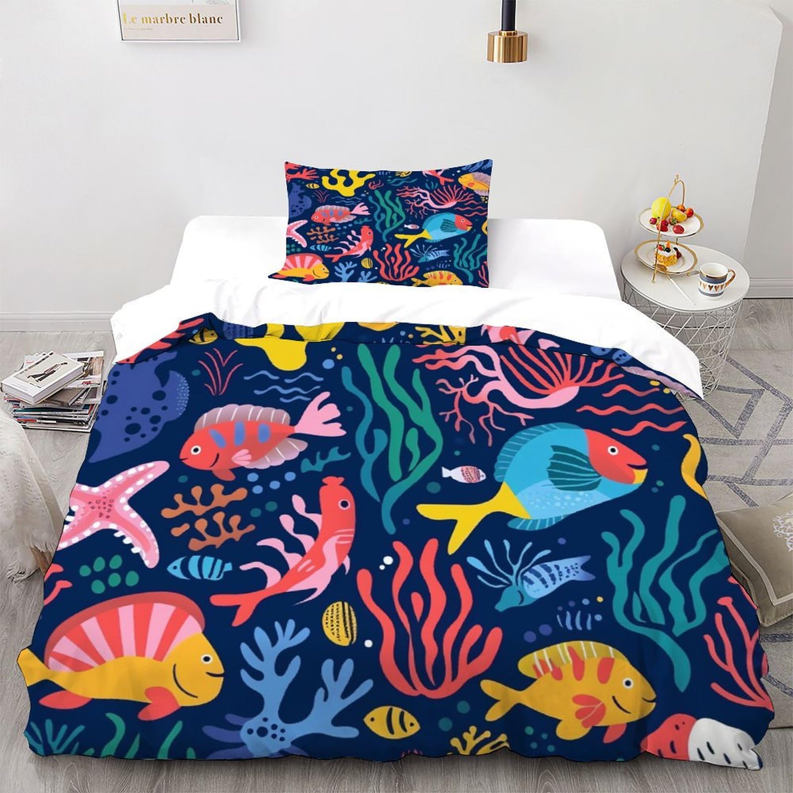 Housse de couette ocean animals microfibre 135x200 wild animals