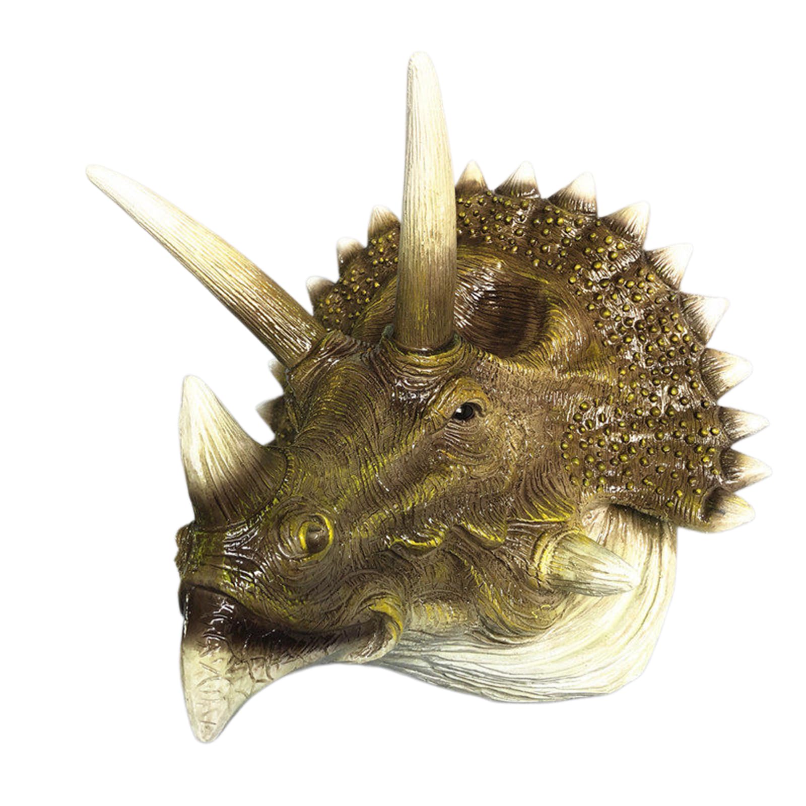 YXCQHZM Dekoracja ścienna z głową dinozaura - Triceratops montowana na ścianie rzeźba tablica figurka - realistyczna replika sztuki ściennej 3D do dekoracji domu