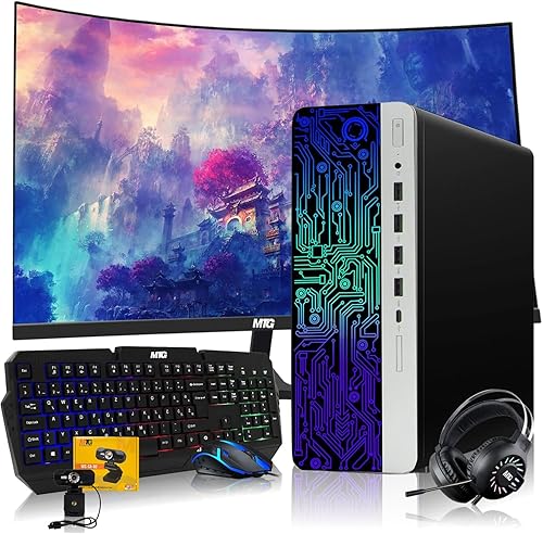 PC de escritorio para juegos Intel Core i5 de 6 generación TechMagnet Zeus AMD RX 550 gráficos de 32 GB de RAM SSD de 1 TB monitor MTG de 24