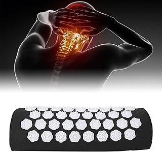 Shoulder and Neck Acupressure Pillow, Yoga Massage Pillows Acupressure Pillow Back Pain Relief Pillow for Massage, Relaxation and Body Wellness(Black)
