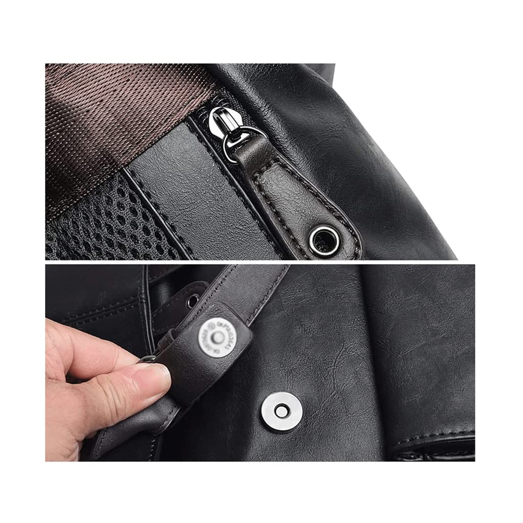 Mochila De Cuero Vintage Mochila De Cuero Para Portátil De 15,6 Pulgadas Mochila De Bolsillo Mochila De Viaje De Negocios Informal Para Hombres Y Mujeres