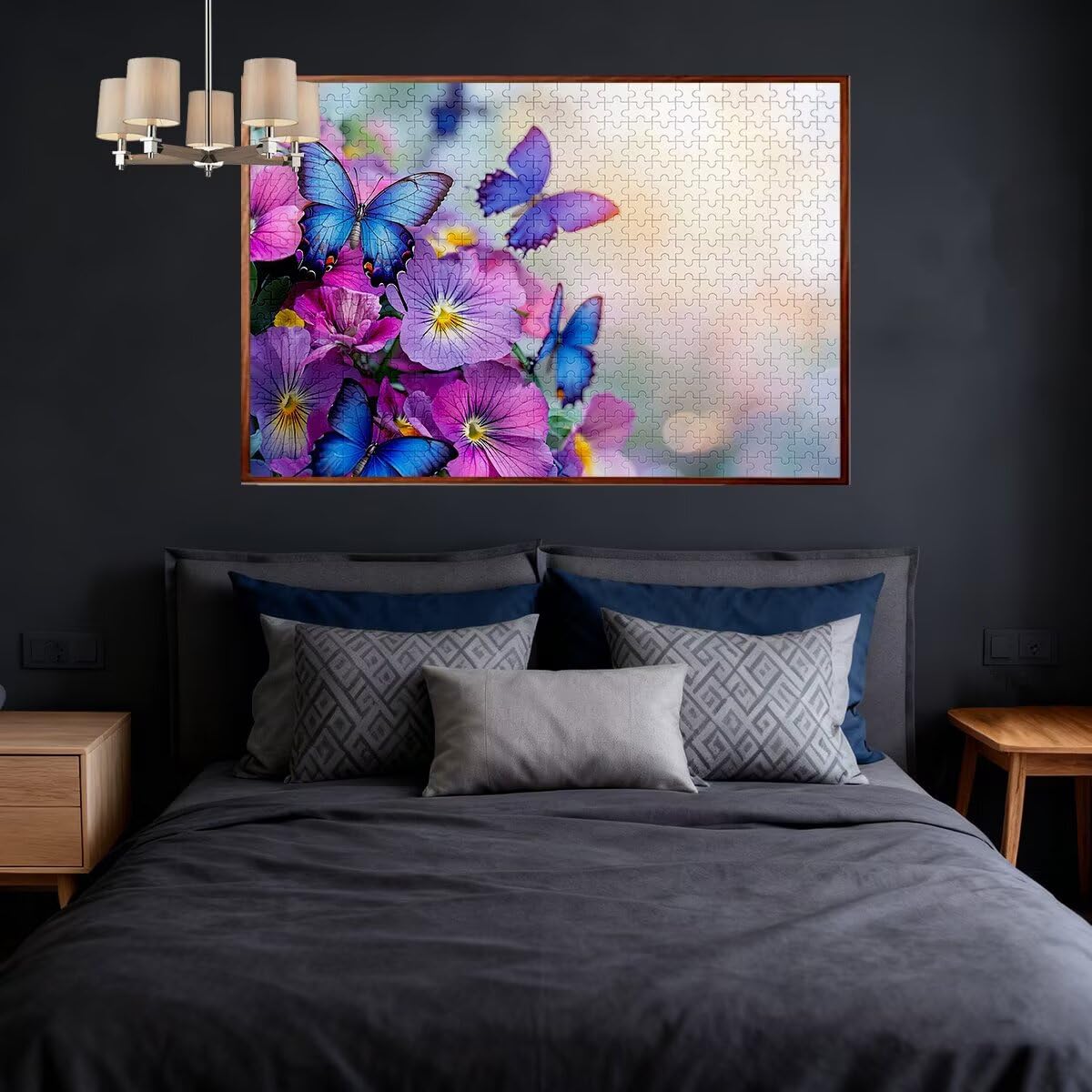 Puzzle dla dorosłych, 1000 puzzli motylkowych, 1000 sztuk, dla dorosłych, drewniane kwiaty, klasyczna, edukacyjna, wymagająca gra dla całej rodziny, dekompresja, prezenty dekoracyjne, 75 x 50 cm, I-23