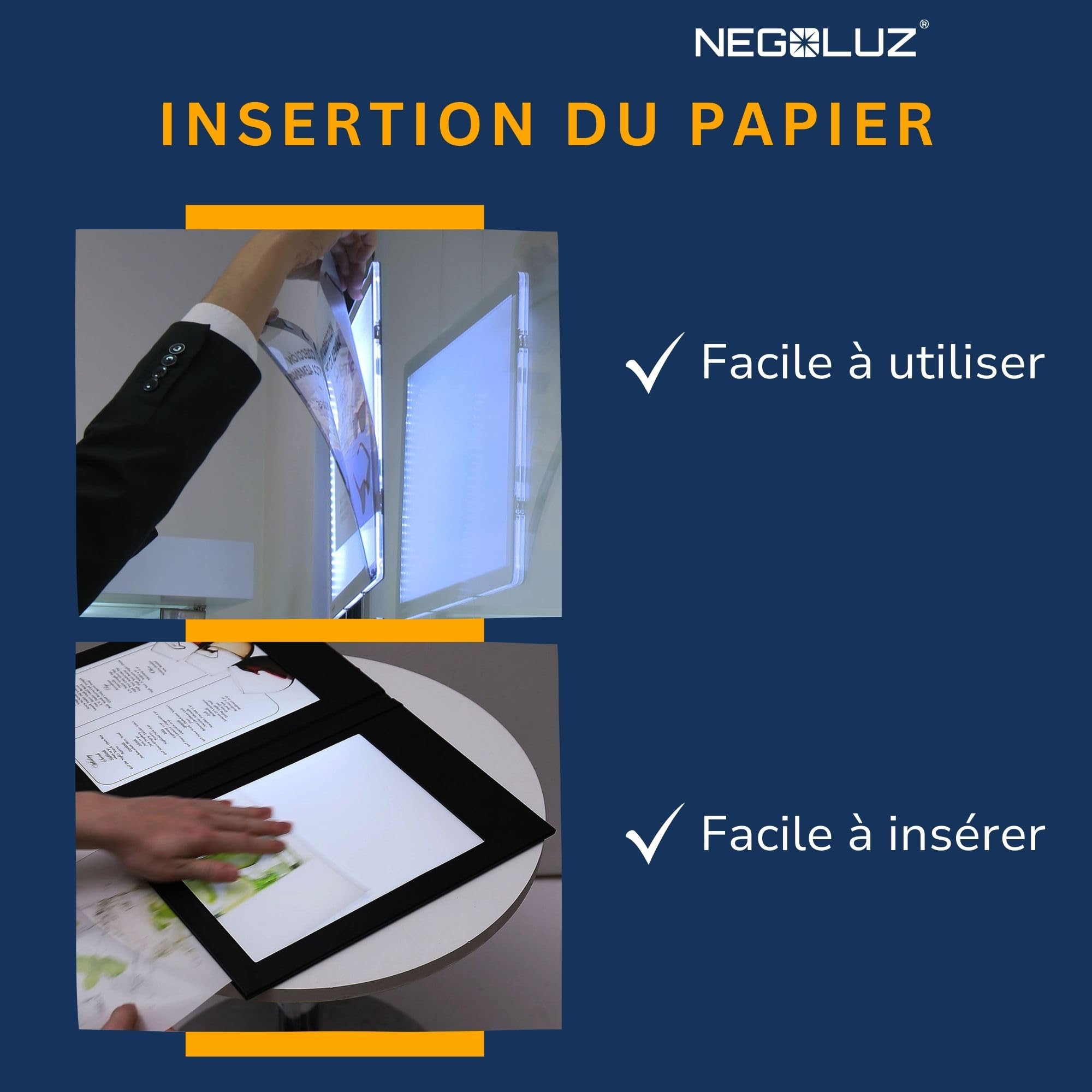 Papier Backlight A3 Rétroéclairé PRO 100 Feuilles NegoLuz® pour Porte Affiche Vitrine LED