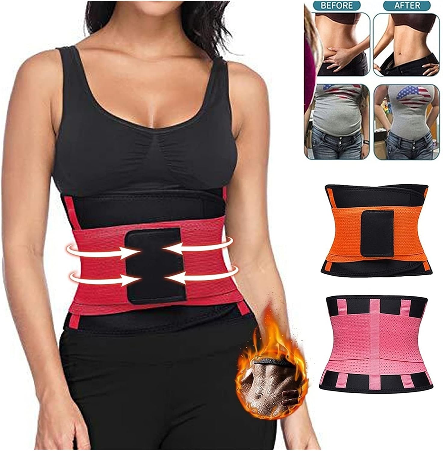 Women Waist Trainer Sauna Sweat Belts Tummy Control Girdle Body Shaper Belt Weight Loss Corset Waist Trimmer Shapewear