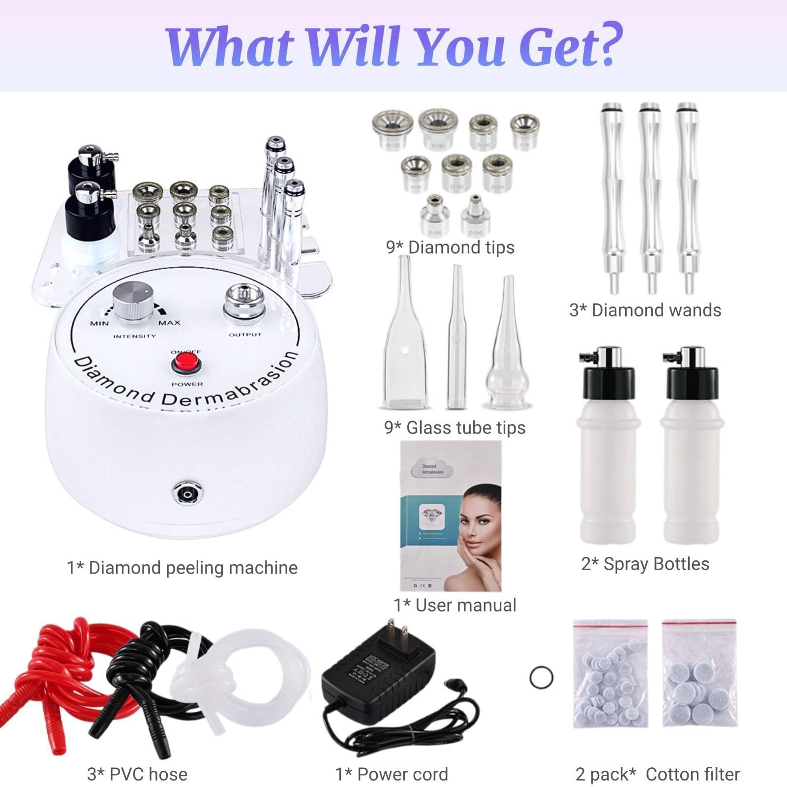 Máquina De Microdermoabrasión con Diamante, Dispositivo 3 En 1 para El Cuidado Facial, con Pulverizador De Vacío, Profesional para La Eliminación De Puntos Negros.