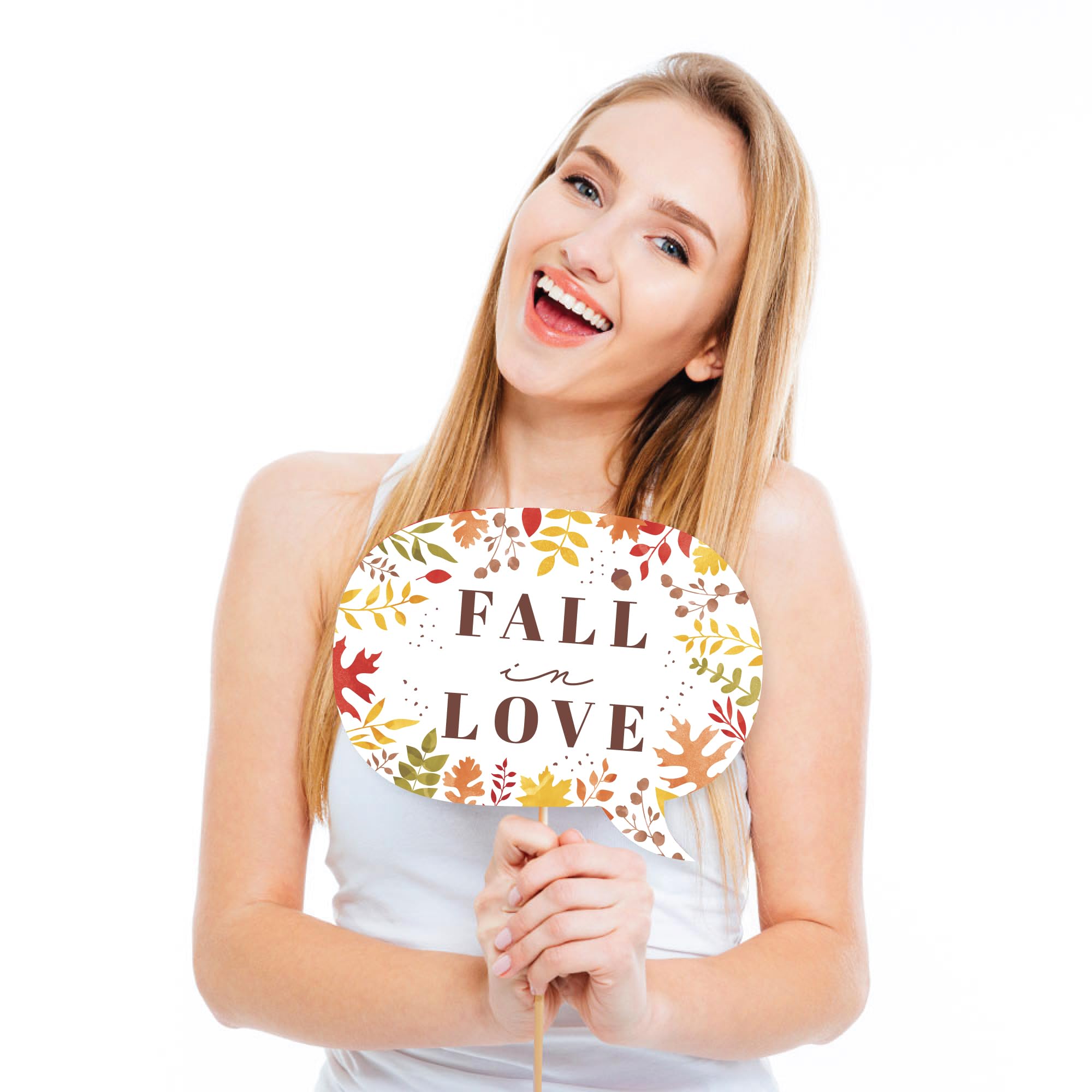Big Dot of Happiness Śmieszne jesienne liście panna młoda - jesienne liście wieczór panieński i wesele zestaw rekwizytów do fotobudki - 10 sztuk