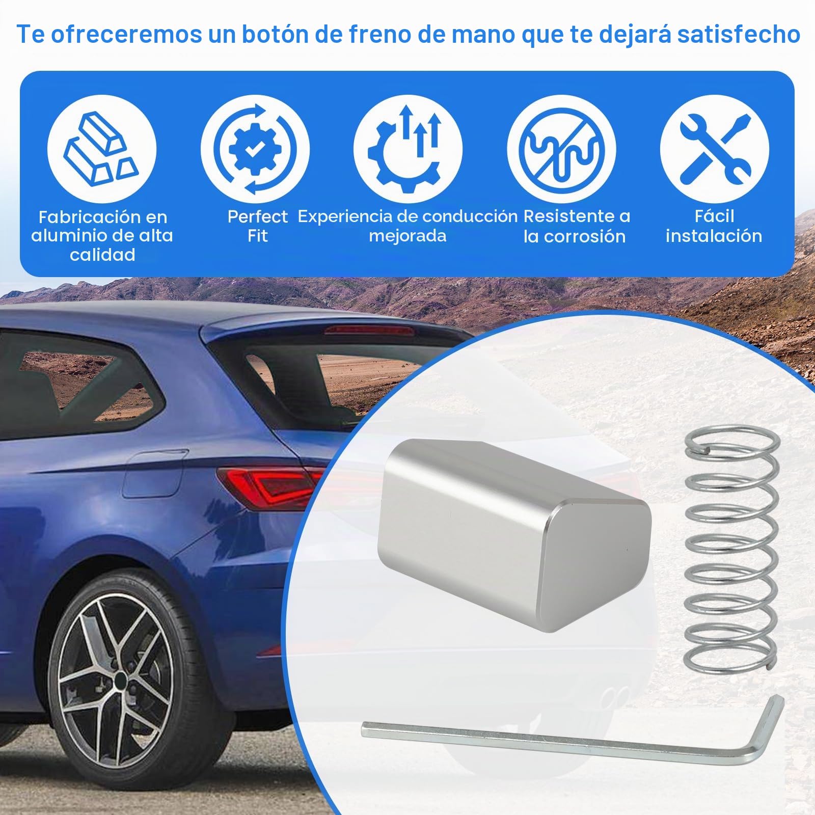 Botón de freno de mano para Seat Leon MK3 2012-2020 | Construcción de aluminio, reemplazo directo, compatible con modelos 2012-2020