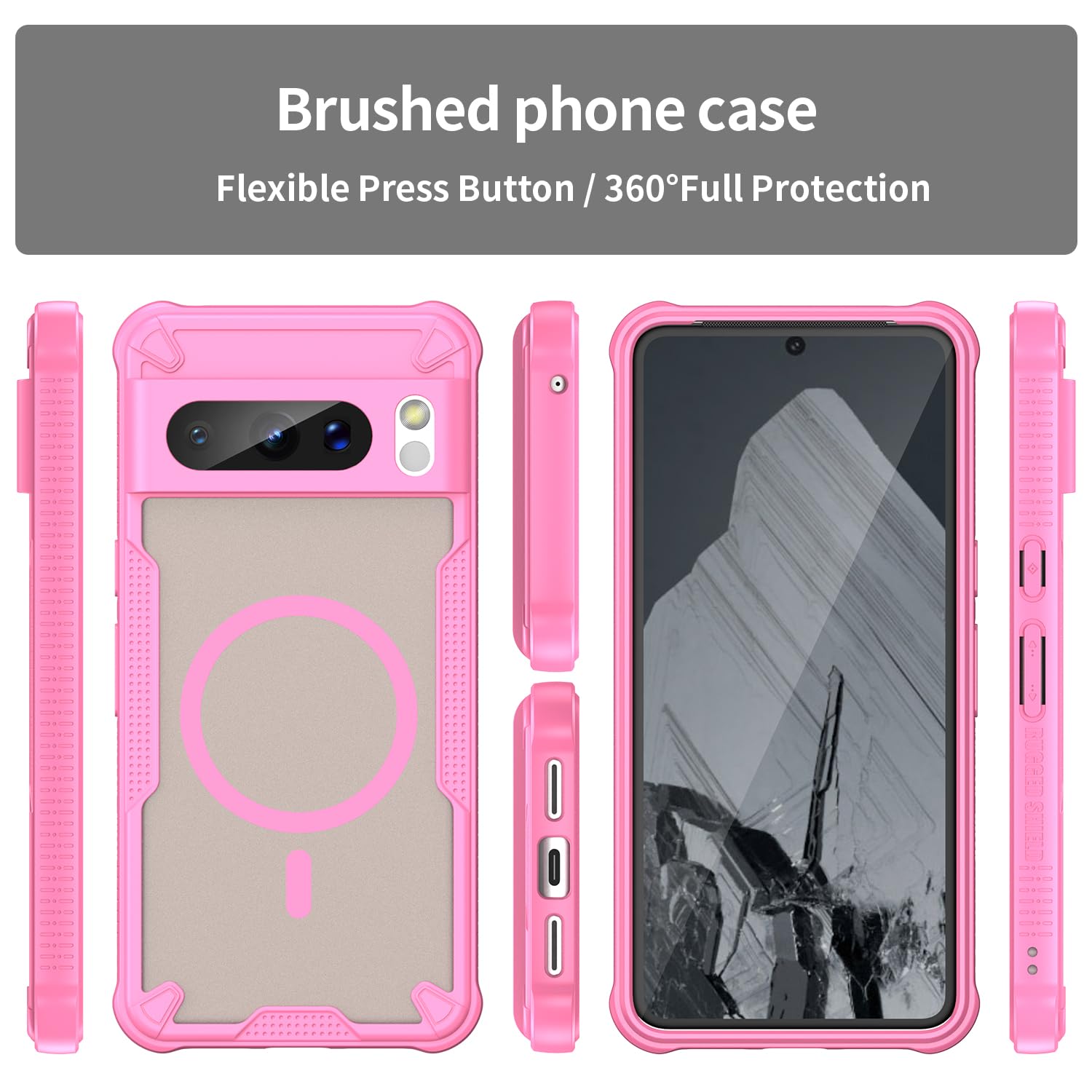Buleens For Google Pixel 8 Pro Case 6.7 Inch - With Ring Stand & Camera Cover Aesthetic Cute Designed For Women Girls Girly Cartoon Kawaii Dog Unique For Pixel 8 Pro - View #4