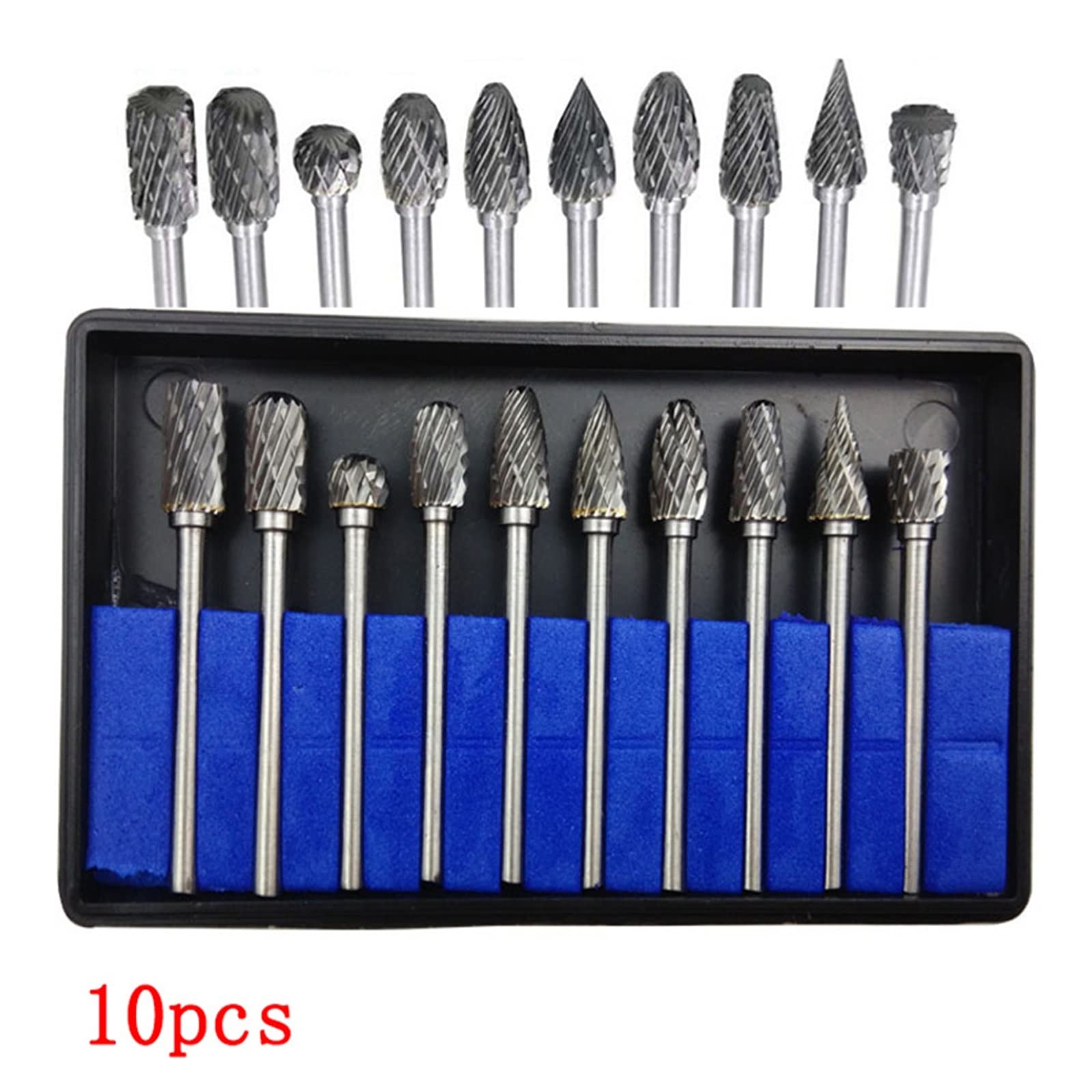 ZZSRJ Juego de Brocas cónicas de Acero de 10 Piezas de 1/8", Brocas de Diamante de 10 mm (Color : Silver, Size : 10mm)