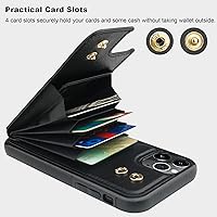 Vista 4 de Folosu Funda compatible con iPhone 11 Pro Max con soporte para tarjetas, rotación de 360°, soporte de anillo de dedo con función atril, protección
