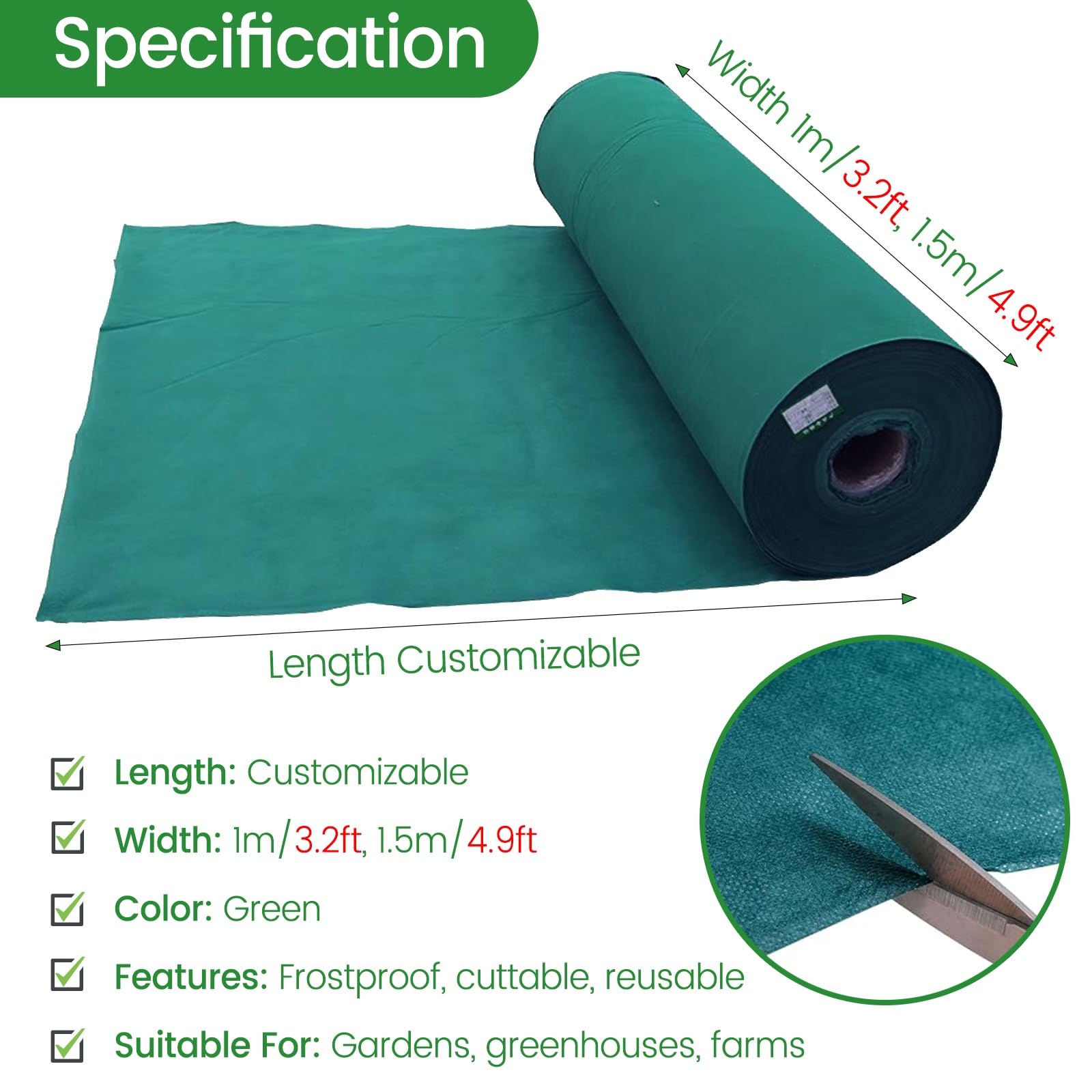 Panno protettivo per piante da esterno, riutilizzabile e durevole, per arbusti e piante