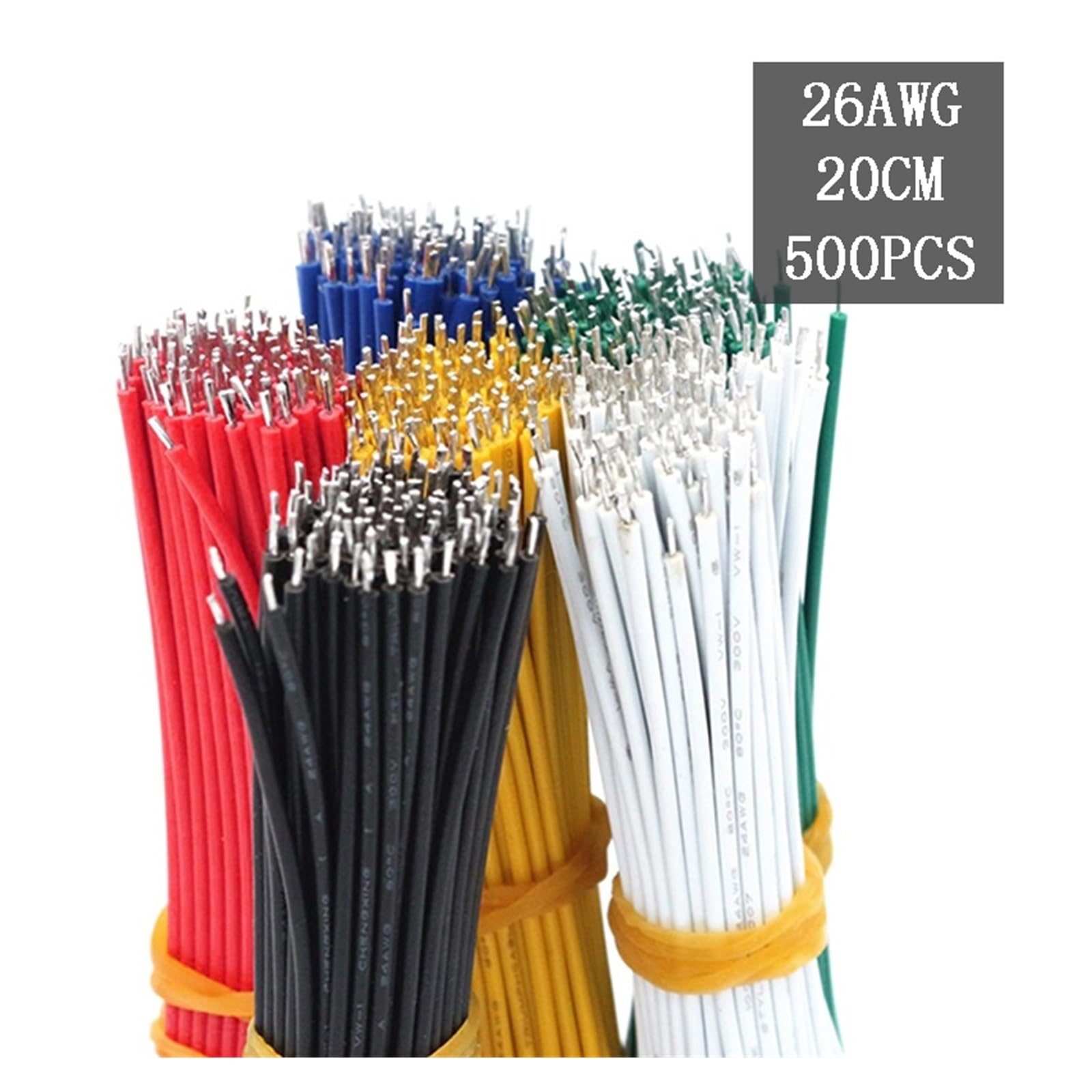 Drut lutowniczy cynowany 26AWG 20 cm wielokolorowy 500 szt.