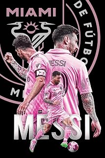 CINEMAFLIX Lionel Messi, Inter Miami - Poster - Wall Art Measures 24 x 36 inches (unframed)