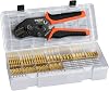PEBA Open Barrel Crimping Tool Kit - 10 Sizes Quick Splice Male and Female Wire Spade Connectors with Ratcheting Crimper AWG 24-14, Ring Terminals for Electrical Wiring Car Audio Speaker Connectors