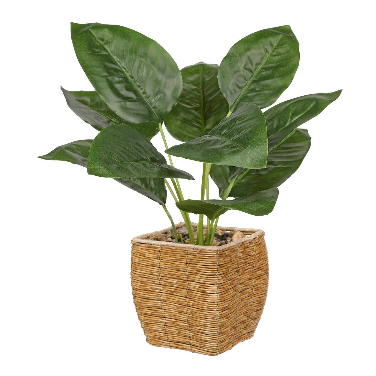 Briful Artificial Potted Fern in Rattan Basket