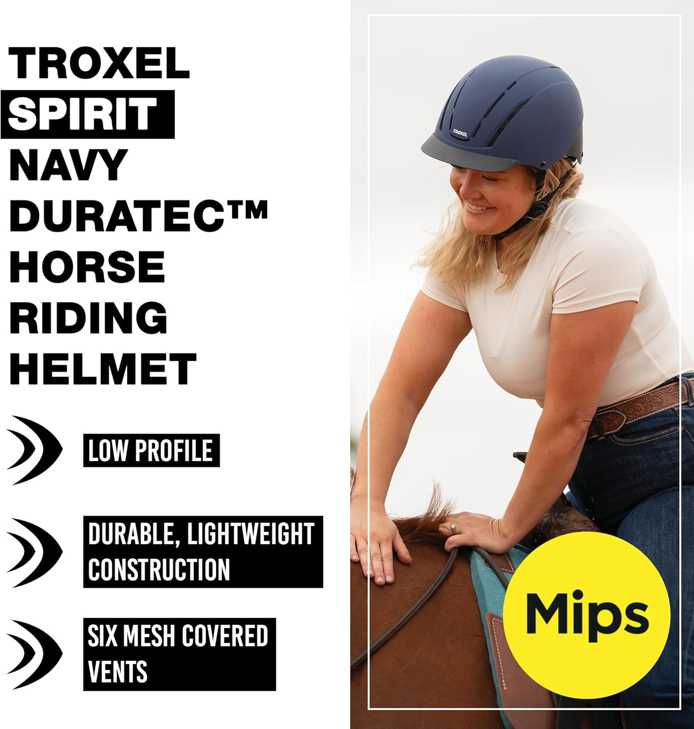 Troxel Spirit with MIPS Technology Full Coverage Horse Riding Helmet, Horseback Riding Gear for Equestrians