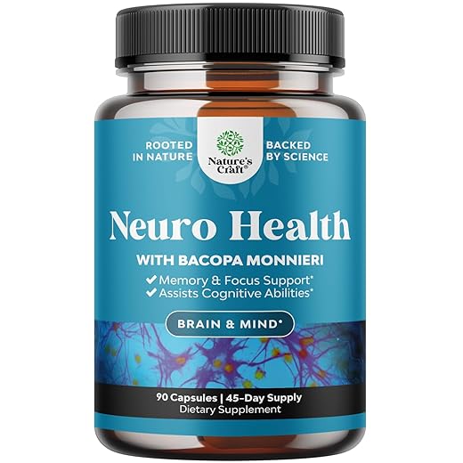 Nootropic Brain Supplement for Memory and Focus Support - Vitamins for Mental Support & Clarity with Bacopa Monnieri, VIT A, B6, Riboflavin, Niacin, Thiamin & Folate - Cognitive Complex - 90 Ct