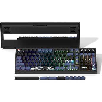 Womier M99 Wireless Gaming Keyboard 98% Layout QMK/VIA Compatible, Mechanical Keyboard, BT5.0/2.4GHz/USB-C, Custom Hot-Swap Keyboard, Gasket Construction, Pre-Lube Drinnier Switch, RGB Backlit Mac/Win
