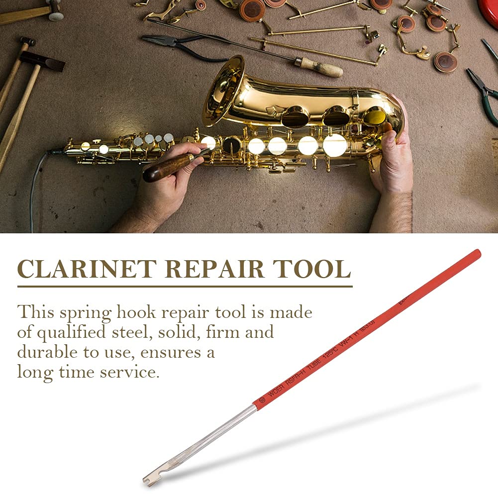 Dilwe Gancio a Molla,Strumento Riparazione per fiati in Acciaio per clarinetto di Sax Flauto Piccolo Flauto d'oboe (Colore Casuale per Manica Tubo)