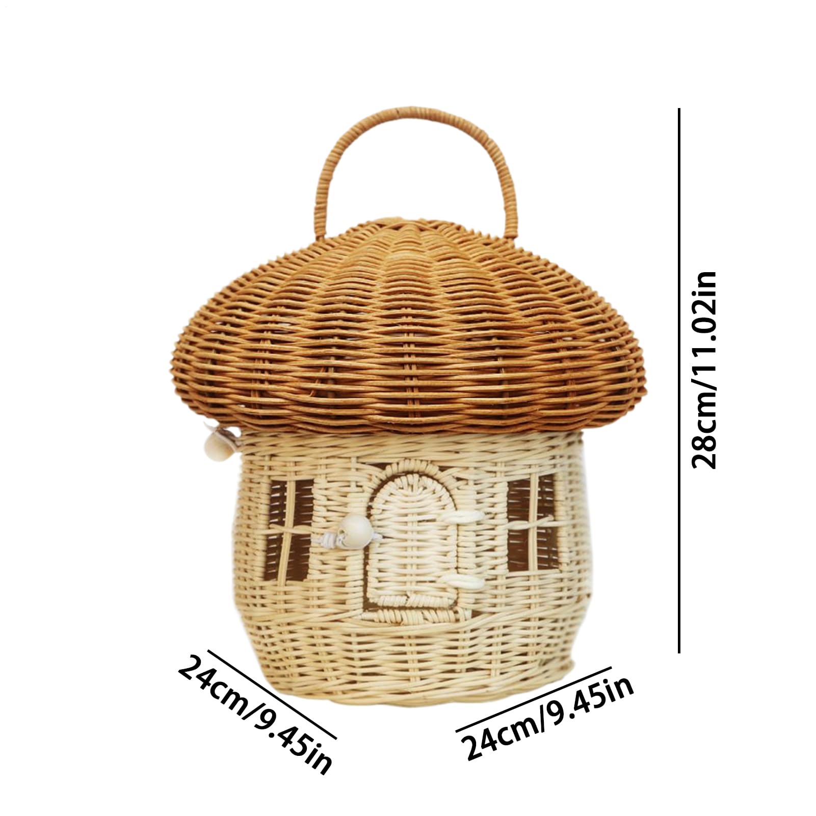 Cesta De Picnic Rattán Hecho a Mano Decoración del Hogar