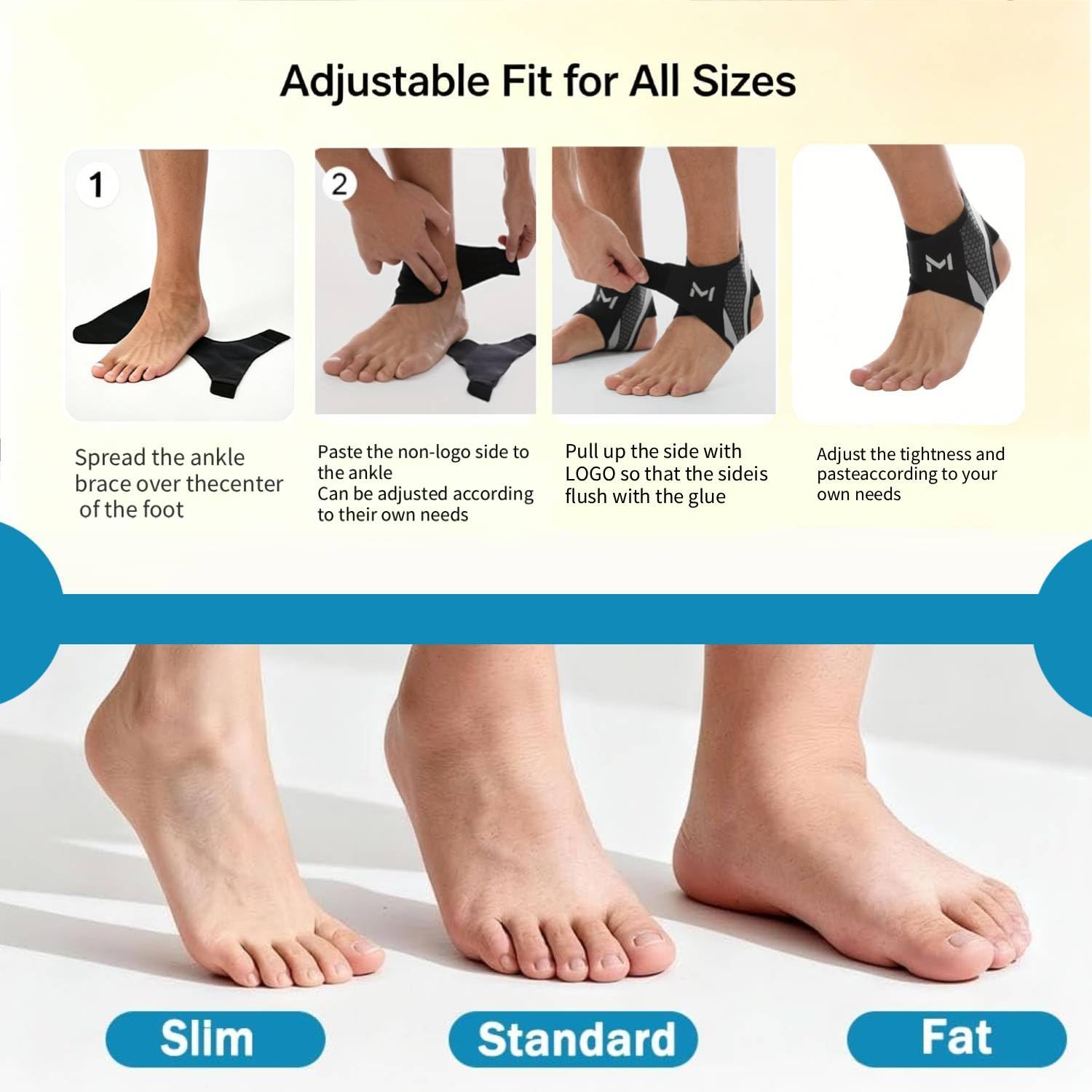 2 pcs Lightweight & Breathable Ankle Support, Compression Sports Ankle Brace, Unisex Ankle Support Sleeve, Ideal for Basketball, Fitness, Sports & Daily Training (Gray) - 3