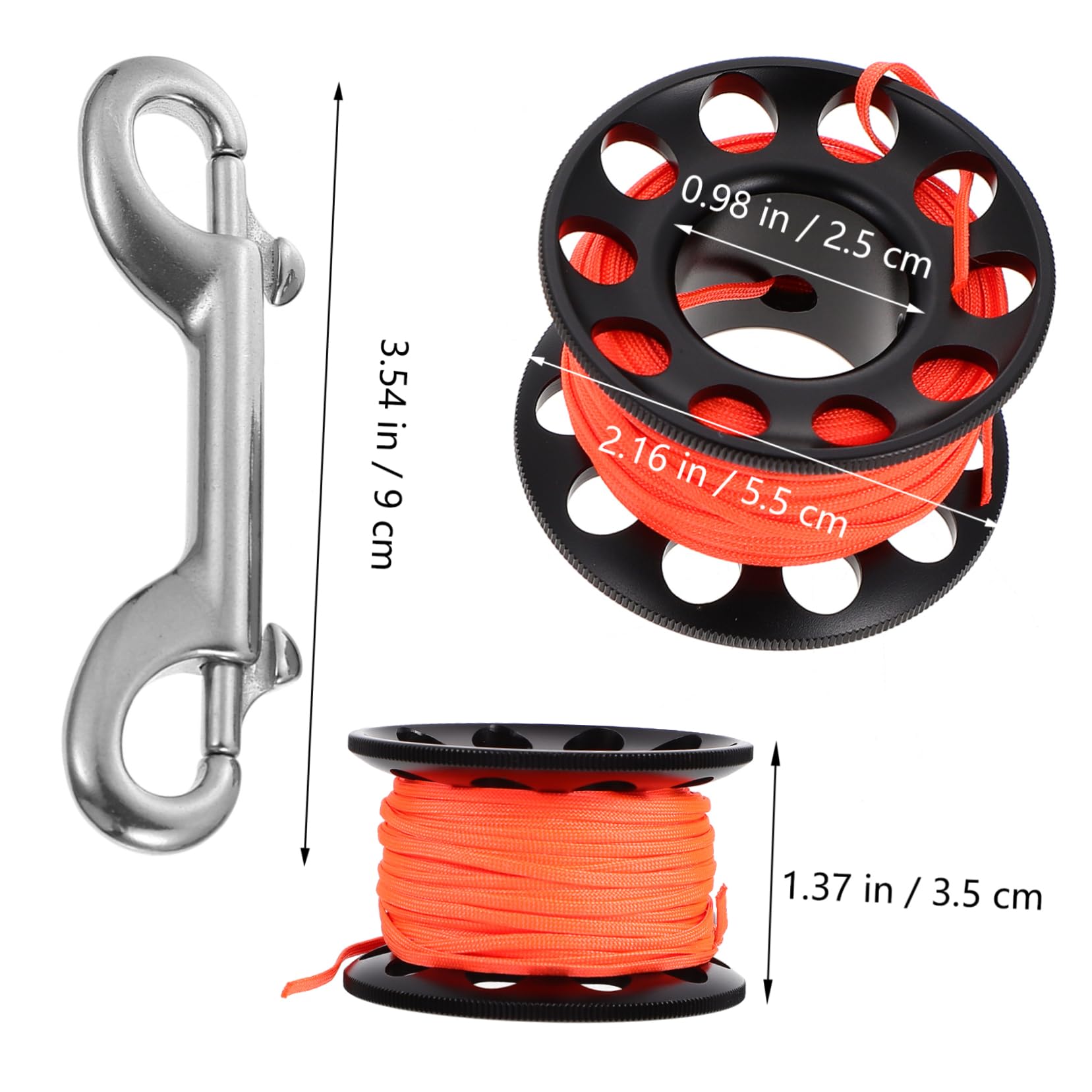 balacoo Scuba Diving Spool Diving Finger Spool Aluminum Alloy Wire Wheel Snap Clip for Technical