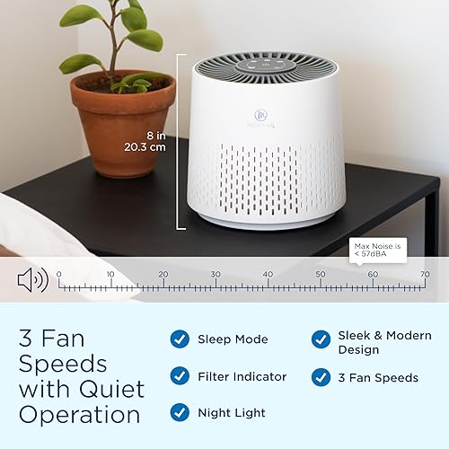 Miniatura 3 de Medify MA-12 PRO - Purificador de aire con filtro True HEPA H13  405 pies cuadrados por hora para humo, olores, polen, mascotas  Eliminación a 0.1