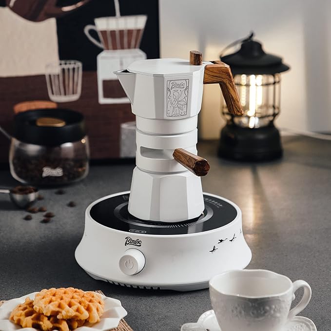 Discover the enhanced design of Bincoo's Moka Pot, designed to bring you a unique and flavorful coffee experience. With the ability to extract 100ml of robust coffee from just 120ml of water, our Moka Pot utilizes a cutting-edge double-valve system to maintain consistent pressure and deliver exceptional espresso every time. Manufactured from durable and safe aluminum, this meticulously crafted pot features an ergonomic and heat-resistant handle for effortless daily use. Plus, with a built-in safety valve, you can have peace of mind while enjoying high-pressure extraction. Whether you're using a gas stove, electric range, or camping stove, our easy-to-use Moka Pot ensures the best-tasting espresso in minutes. Say goodbye to wasteful paper instructions, as Bincoo is committed to quality and the environment. Experience the perfect brew with Bincoo today.