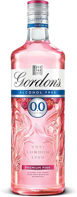 Gordon's Premium Pink 0.0 Percent Alcohol Free Spirit, Relish the Sweetness of Raspberries, Strawberries & Redcurrant, 70cl