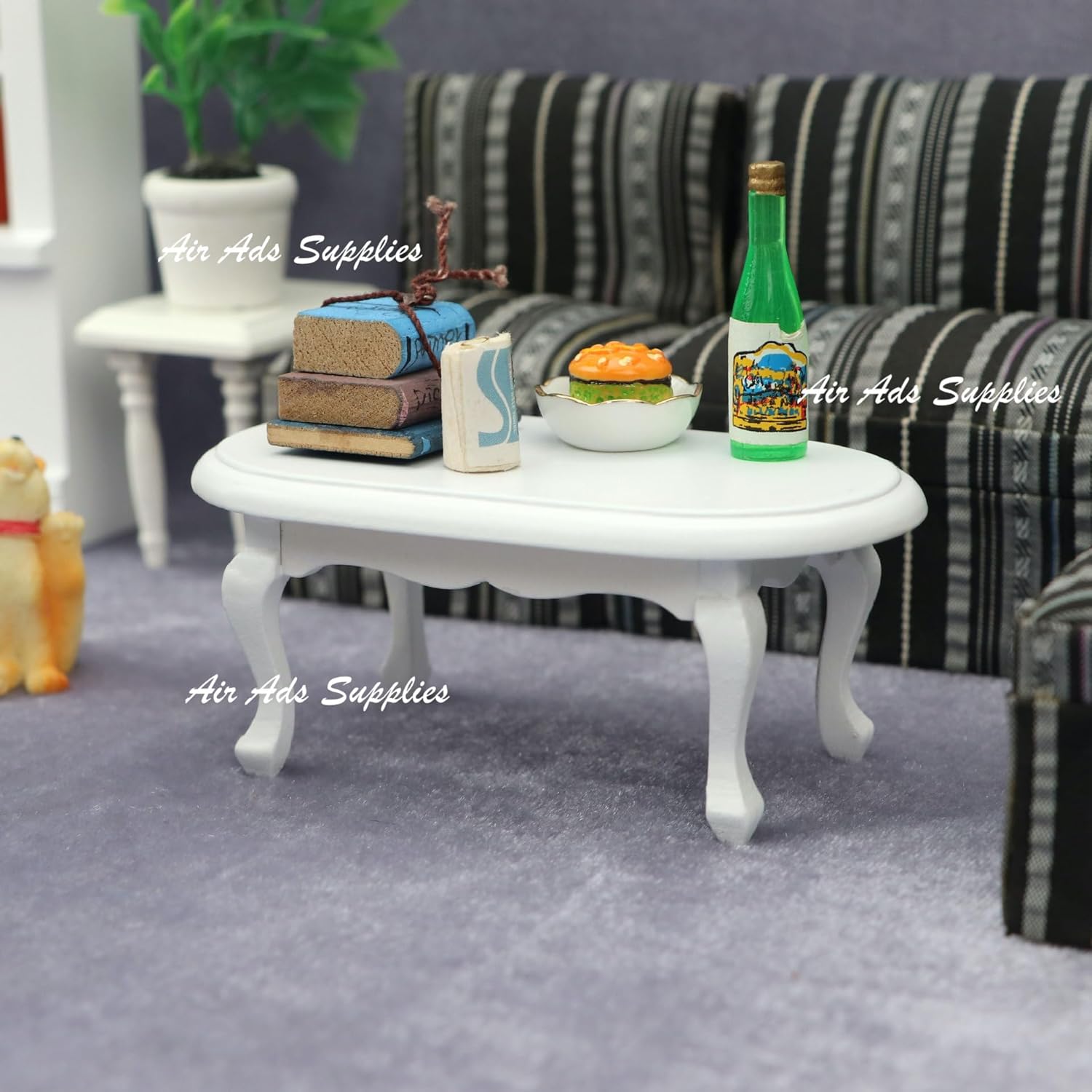 AirAds Dollhouse (Wholesale 20pcs) 1:12 Miniature furntiure Old Europe Stlye Coffee Tables (White)