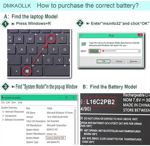 Miniatura 7 de Batería de repuesto L16C2PB2 para Lenovo IdeaPad 320 330 S145 320-15abr 320-15ikb 320-17ikb 330-15ikb 330-15ast 330-17ikb S145-15iwl S145-14iwl