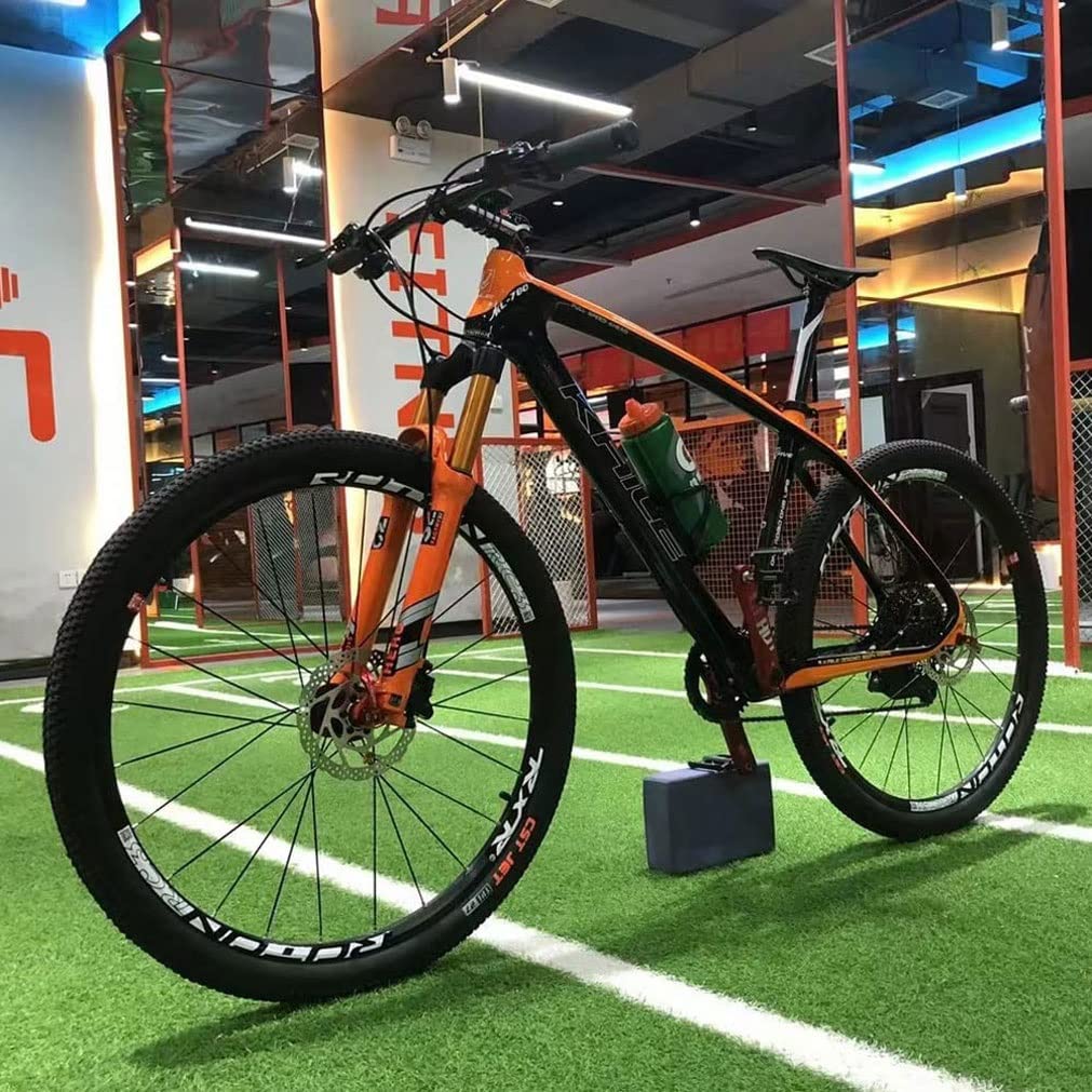 Widelec MTB 26/27,5/29 widelce do roweru górskiego Podróż 120 mm Powietrze 1-1/8'' Prosta/Stożkowa rura Ręczna blokada Rowerowy przedni hamulec tarczowy 9 mm QR (kolor: pomarańczowy prosty