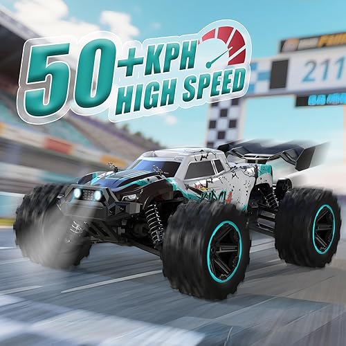 Miniatura 2 de Scientoy Autos RC 114 de 31.1 mih, camión de control remoto todo terreno 4WD de alta velocidad, auto de control remoto todoterreno con 60 minutos de