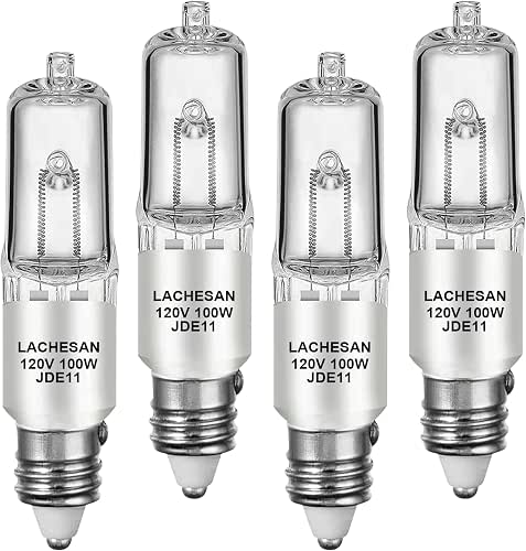JDE11 120v 100w, E11 Halogen Light Bulb,Dimmable T4 Mini Candelabra