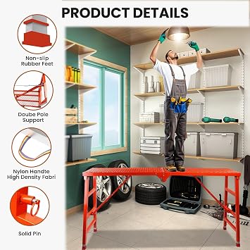 Adjustable Work Platform, 180X40cm, Height Adjustable