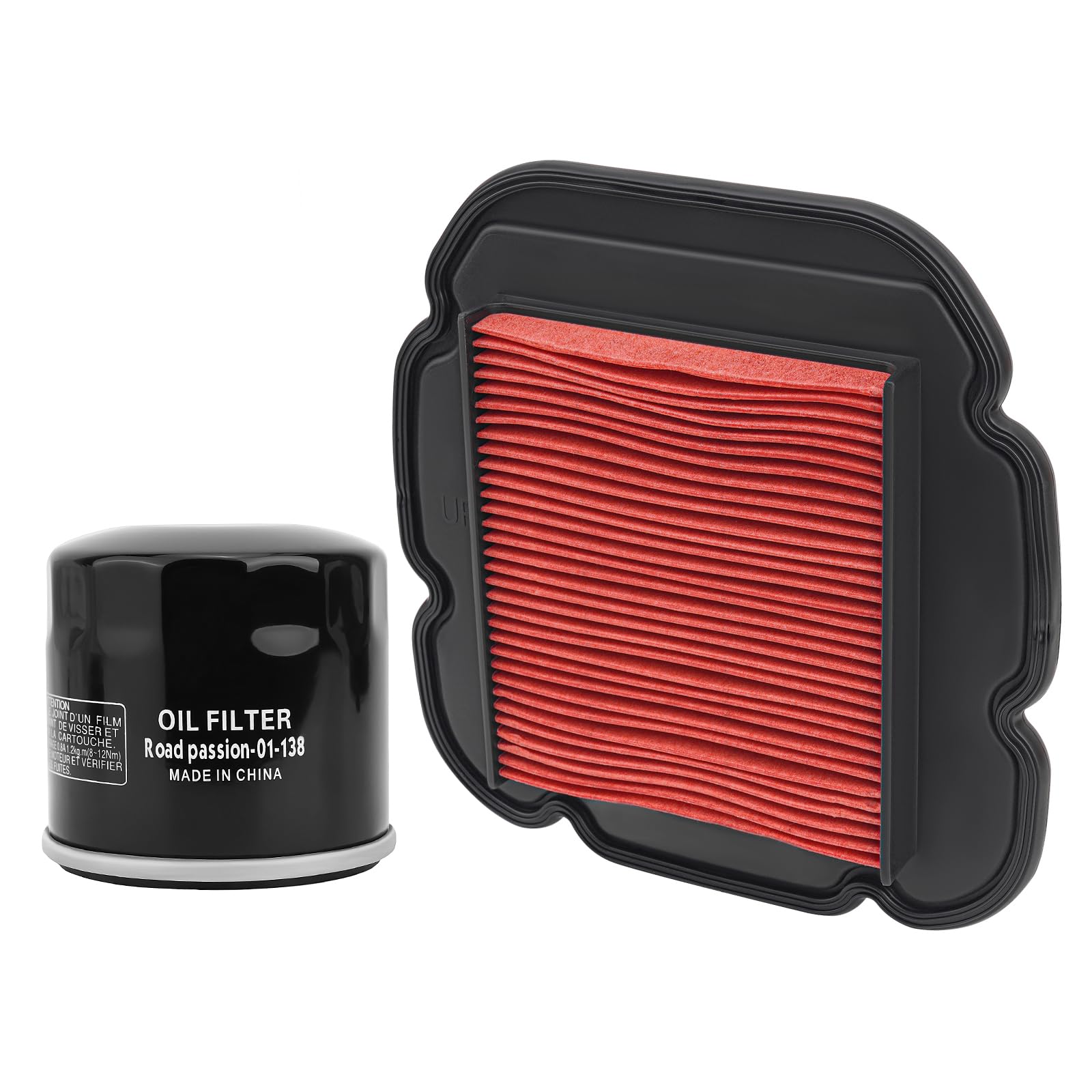 Road Passion 13780-06G00 Filtro de Aire+16510-07J00-000 Filtro de aceite Compatible con KLV1000 2004 2005 2006/ Suzuki DL650 V-Strom 2004 2005 2006 2007 2008 2009 2010-2016/ DL1000 V-Strom 2002-2015