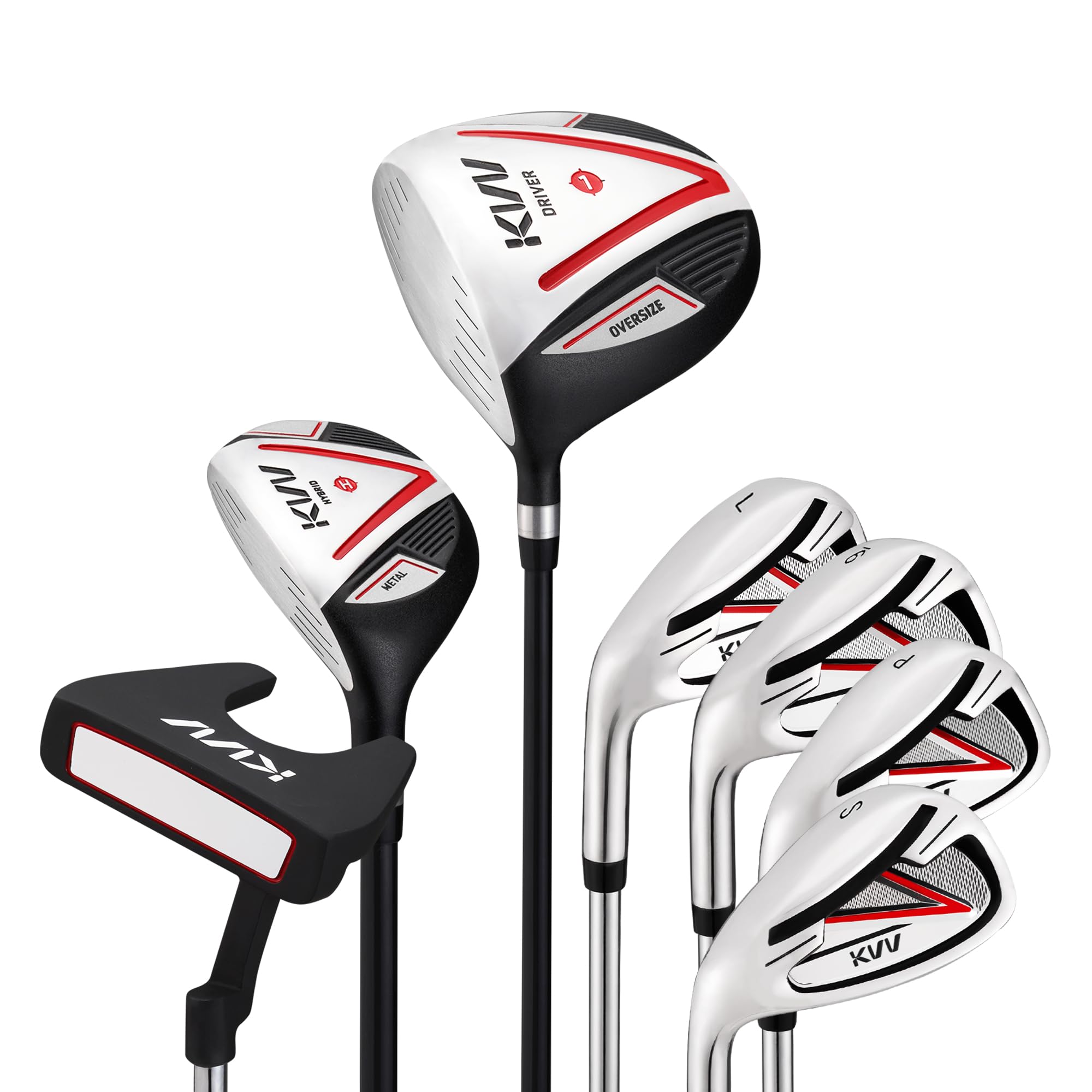KVV Men Complete Golf Clubs Set, 7/11 Piece Full Golf Club Set with/Without Stand Bag, Right &amp; Left Handed All Golf Clubs for Men Beginner