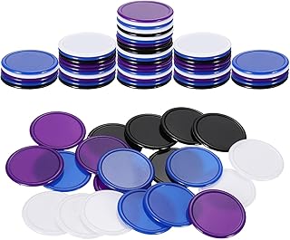 QUARKZMAN 100 Stück 1.2 Zoll Plastik Poker Chips Mini Bingo Chips Lernzähler Zählmarken Undurchsichtige Spielmarken Für Spiel Mathe Zählen Schwarz/Blau/Violett/Weiß