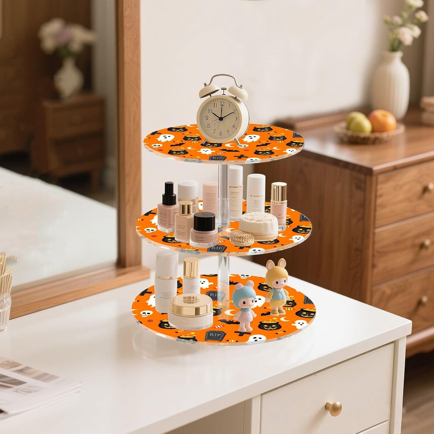 Ghost Bats Tombstone Sugar Halloween 3 Tier Acrylic Cupcake Stand, Cupcake Stand for 34 Cupcakes for Weddings, Christmas,Holidays,Parties,Birthday,Printed Cupcake Tower 23300940