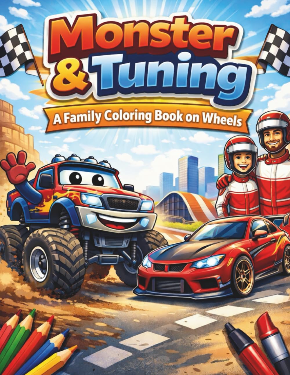 Monster Truck & Tuning: Malbuch für Kinder und Erwachsene